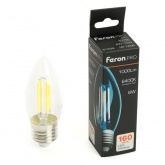 Лампа филаментная светодиодная свеча Feron PRO LB-1206 C35 6W 6400K 175-265V E27 1000Lm дневной свет