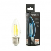 Лампа филаментная светодиодная свеча Feron PRO LB-1208 C35 8W 6400K 175-265V E27 1320Lm дневной свет