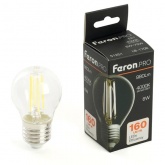 Лампа светодиодная филаментная шарик Feron.PRO LB-1706 G45 6W 4000K 175-265V E27 980Lm холодный свет