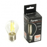 Лампа светодиодная филаментная шарик Feron.PRO LB-1708 G45 8W 4000K 230V E27 1300Lm холодный свет