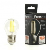 Лампа светодиодная филаментная шарик Feron.PRO LB-1708 G45 8W 4000K 230V E27 1300Lm холодный свет