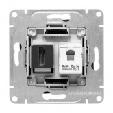 Механизм розетки EKF HDMI+RJ45 (cat5) Эпика черный