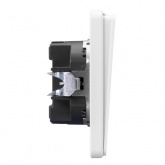 Переключатель двухклавишный Kranz Miele Round 10А с рамкой перламутр