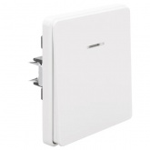 Перекрестный выключатель одноклавишный с подсветкой Kranz Miele Round 10А с рамкой перламутр