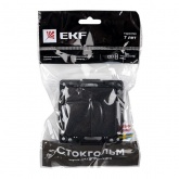 Механизм выключателя 2-клавишного EKF 10А Стокгольм черный