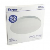 Светильник светодиодный накладной Feron AL1600 48W 3000К-6400K 3840Lm IP44 белый, круглый