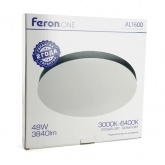 Светильник светодиодный накладной Feron AL1600 48W 3000К-6400K 3840Lm IP44 черный, круглый