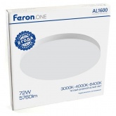 Светильник светодиодный накладной Feron AL1600 72W 3000К-6400K 5760Lm IP44 белый, круглый