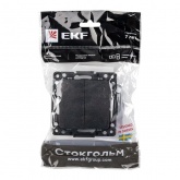 Механизм переключателя 2-клавишного EKF 10А Стокгольм черный