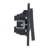 Механизм переключателя 2-клавишного EKF 10А Стокгольм черный