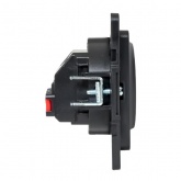 Механизм розетки EKF 2P+E 16А с защитными шторками Стокгольм черный