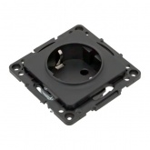 Механизм розетки EKF 2P+E 16А с защитными шторками Стокгольм черный