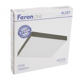 Светильник светодиодный накладной Feron AL267 24W 4000К 1920Lm IP44 черный, квадратный