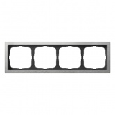 Рамка Systeme Electric ArtGallery Pure 4 поста металл, алюминий