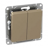 Механизм выключателя 2-клавишного EKF 10А Эпика шампань