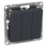 Механизм выключателя 3-клавишного EKF 10А Эпика графит