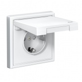 Розетка SE ArtGallery 2P+E 16А быстрозажимные клеммы шторки крышка IP44 белая