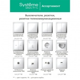 Розетка Systeme Electric ArtGallery 2P+E 16А со шторками и крышкой IP44 шампань