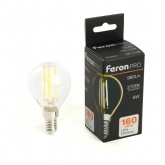 Лампа светодиодная филаментная шарик Feron PRO LB-1706 G45 6W 2700K 175-265V E14 960Lm теплый свет