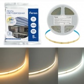 Светодиодная COB лента Feron LS534 624SMD(2110) 14Вт/м 24V 2700K-6500К IP20 5000x10x1.8mm