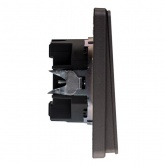 Переключатель двухклавишный Kranz Miele Round 10А с рамкой титан