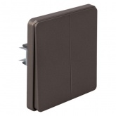 Переключатель двухклавишный Kranz Miele Round 10А с рамкой титан