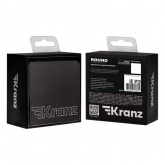 Переключатель двухклавишный Kranz Miele Round 10А с рамкой титан