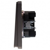 Переключатель двухклавишный Kranz Miele Round 10А с рамкой титан