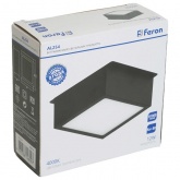 Светильник светодиодный Feron AL254 12W 6500K 960Lm 110° черный, грильято 89x89 мм с драйвером