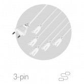 Разветвитель сетевой для FITO светильников ЭРА 5х IEC C5 3pin 2m подключения 5 светильников