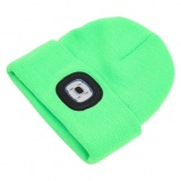 Шапка с фонариком 215х205х5 зеленый (фонарь 66х50х15мм съемный аккум. 3.7В/200mAh) 3 режима свечения