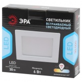 Светильник светодиодный квадратный ЭРА LED 2-6-4K 6W 4000K 220V (5055398672785)