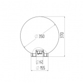 Светильник садово-парковый ЭРА НТУ 02-100-351 шар белый крепится на опору IP44 60W E27 D350mm