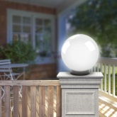 Светильник садово-парковый ЭРА НТУ 02-100-351 шар белый крепится на опору IP44 60W E27 D350mm