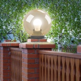 Светильник садово-парковый ЭРА НТУ 01-100-303 шар золотистый D300mm Е27