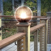 Светильник садово-парковый ЭРА НТУ 02-60-255 шар дымчатый призма D250mm Е27