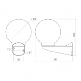 Светильник садово-парковый ЭРА НБУ 01-60-201 шар опал с настенным крепежом D200mm Е27