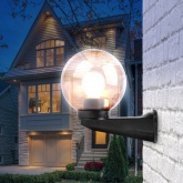 Светильник садово-парковый ЭРА НБУ 01-60-255 шар дымчатый с настенным крепежом D250mm Е27