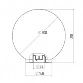 Светильник садово-парковый ЭРА НТУ 01-100-301 шар белый D300mm Е27