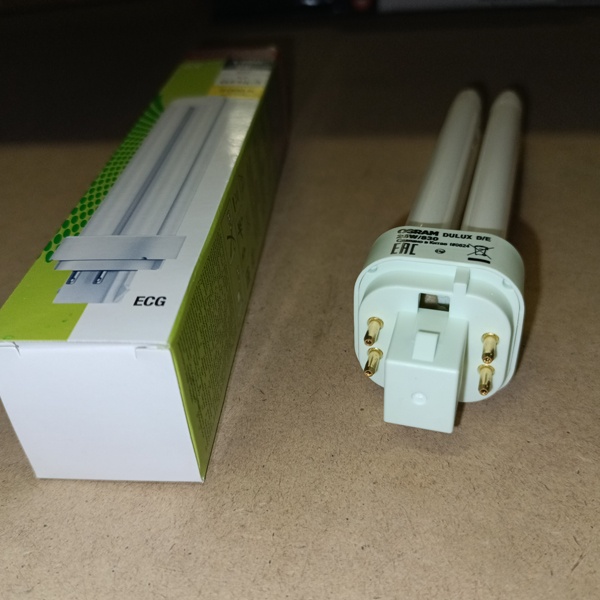 Компактная энергосберегающая лампа КЛЛ мощностью 26 Вт с цоколем G24q-3 для электронных ПРА (ЭПРА)