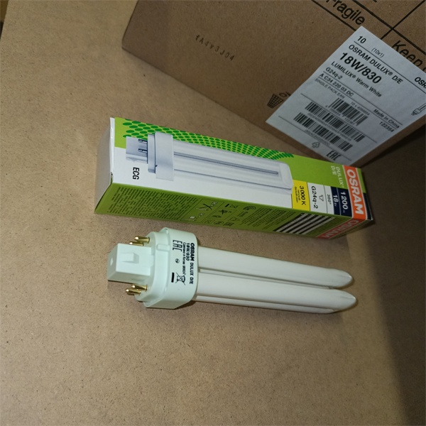 Компактная энергосберегающая лампа КЛЛ мощностью 18 Вт с цоколем G24q-2 для электронных ПРА (ЭПРА)