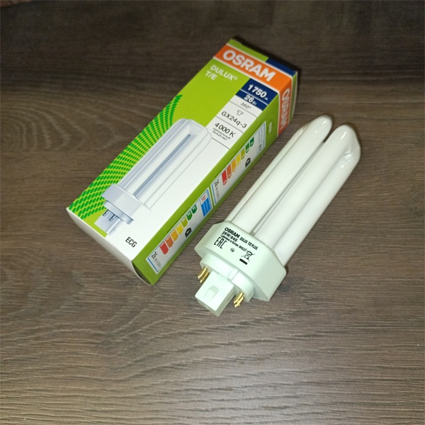 Компактная энергосберегающая лампа КЛЛ мощностью 26 Вт с цоколем GX24q-3 для электронных ПРА (ЭПРА)