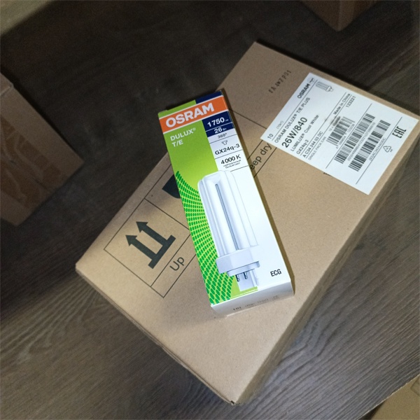 Компактная энергосберегающая лампа КЛЛ мощностью 26 Вт с цоколем GX24q-3 для электронных ПРА (ЭПРА)