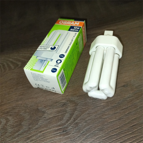 Компактная энергосберегающая лампа КЛЛ мощностью 13 Вт с цоколем GX24d-1 для электромагнитных ПРА (ЭмПРА)