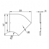 Крышка DKC CPO 45 на угол горизонтальный 45° основание 80 с крепежными элементами
