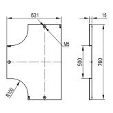 Крышка DKC DPT на ответвитель Т-образный горизонтальный основание 500 с крепежными элементами