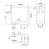 Реле миниатюрное DKC 12А 1CO AgSnO2 230В AC светодиод IP50