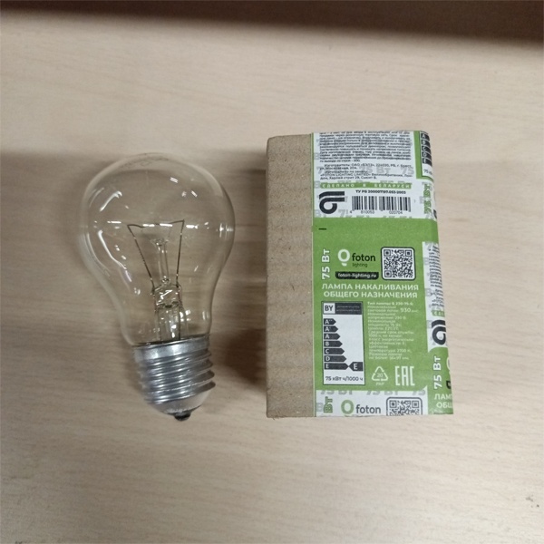 Обычная вольфрамовая лампа формы 