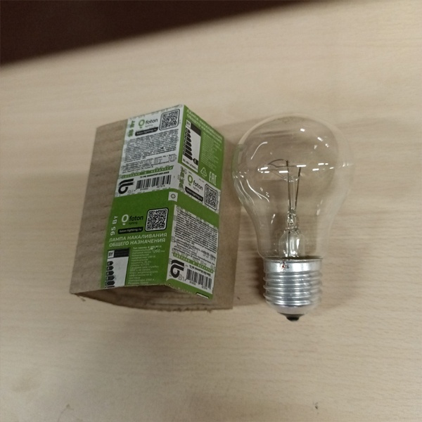 Обычная вольфрамовая лампа формы 