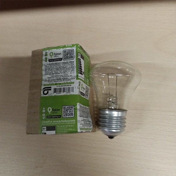 Обычная вольфрамовая лампа формы 